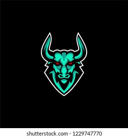 Bull head mascot logo design. Eps10 vector illustration.