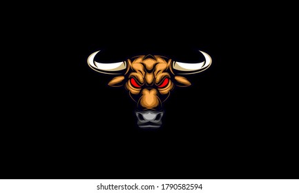 Bull head mascot logo design vector tempate 