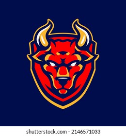 Bull head mascot logo design