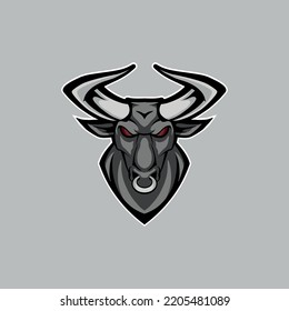 Bull head mascot logo design. Eps10 vector illustration.