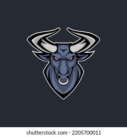 Bull head mascot logo design. Eps10 vector illustration. Mascot logo.