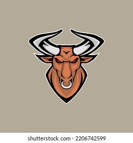 Bull head mascot logo design. Eps10 vector illustration. Mascot logo.