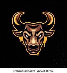 Bull head mascot logo design