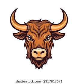 Bull head mascot. Logo design. Illustration for printing on t-shirts.