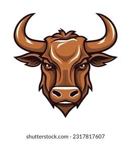 Bull head mascot. Logo design. Illustration for printing on t-shirts.