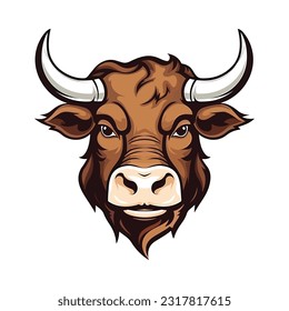 Bull head mascot. Logo design. Illustration for printing on t-shirts.