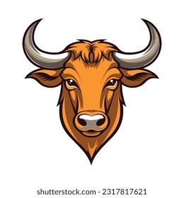 Bull head mascot. Logo design. Illustration for printing on t-shirts.