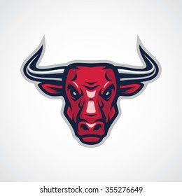 Bull head mascot and logo great for sport and team logo