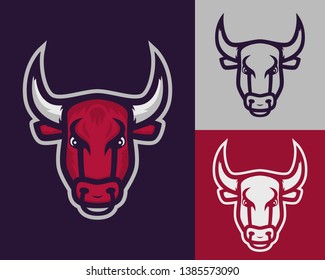 Bull Head Mascot Multiple Versions