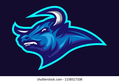 bull head mascot sporty and strong logo illustration concept