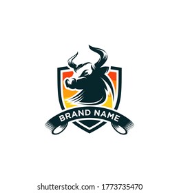 Bull head mascot. Vector illustration for use as print, poster, sticker, logo, tattoo, emblem and other.