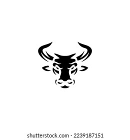 bull head modern minimalist logo