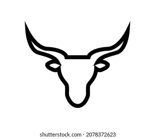 bull head outline logo cow symbol