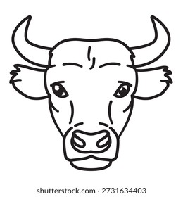 Bull head outline vector illustration