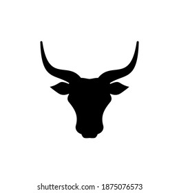 Bull head. Ox. Cow sign. Farm Animal. Beef or milk symbol. Vector illustration isolated on white