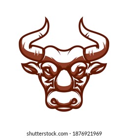 Bull head sign. Design element for logo, label, sign, emblem. Vector illustration