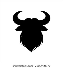 Bull head silhouette  vector illustration design on white background.