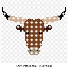 Bull head simplified stylized with circles