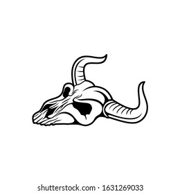 Bull head skull vector art