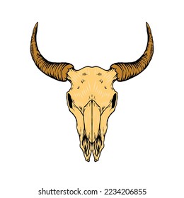 Bull head skull vector illustration