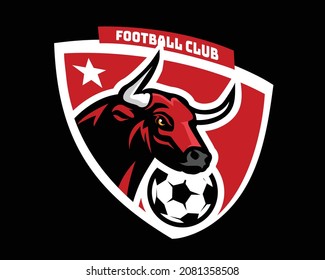 Bull head soccer badge logo