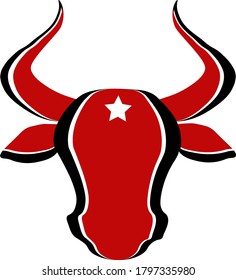 Bull head with star logo 