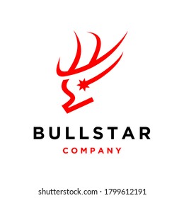 bull head with star logo template