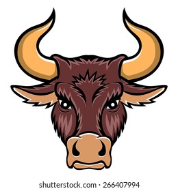 A bull head. This is vector illustration ideal for a mascot and tattoo or T-shirt graphic.