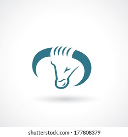 Bull head - vector illustration