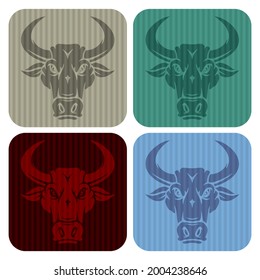Bull Head Vector Illustration. Buffalo Logo. Bull Head Emblem
