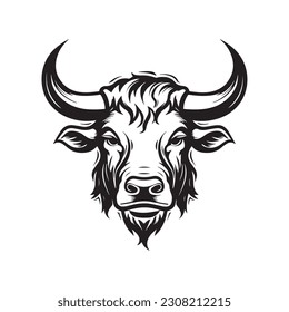 Bull head vector illustration. isolated on white background