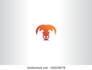 Bull head vector logo design.