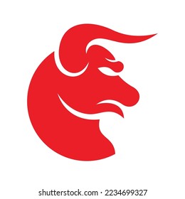 Bull Head Vector Logo Design Template