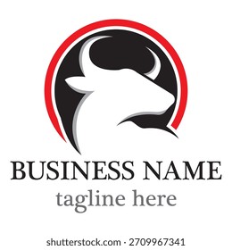 Bull head vector logo design