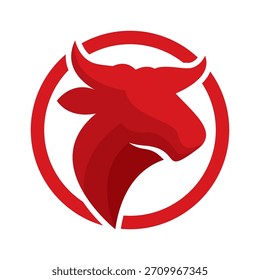 Diseño de logotipo de Vector de cabeza de toro