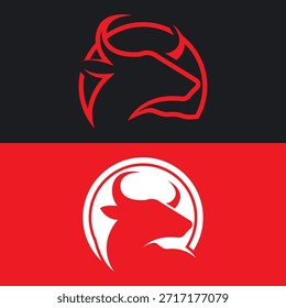 Diseño de logotipo de Vector de cabeza de toro