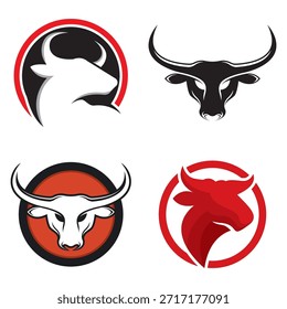 Diseño de logotipo de Vector de cabeza de toro