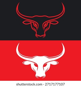 Diseño de logotipo de Vector de cabeza de toro
