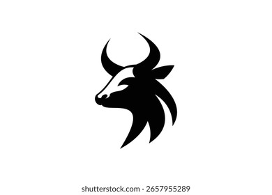 Ilustración de icono de logotipo de Vector de cabeza de toro	
