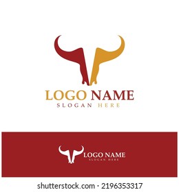 Bull herad horn logo and symbol template icons 