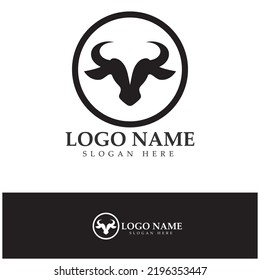 Bull herad horn logo and symbol template icons 