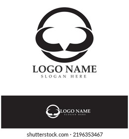 Bull herad horn logo and symbol template icons 