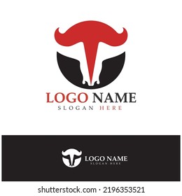 Bull herad horn logo and symbol template icons 
