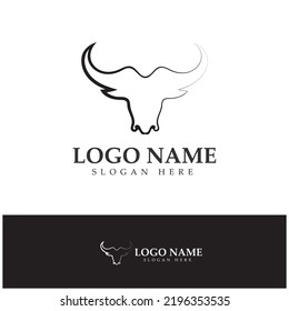 Bull herad horn logo and symbol template icons 