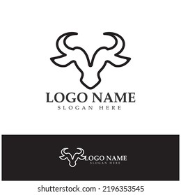 Bull herad horn logo and symbol template icons 