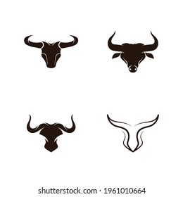 Bull horn angry logo vector image