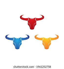 Bull horn angry logo vector image