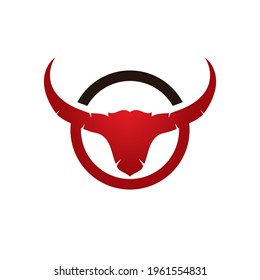 Bull horn angry logo vector image