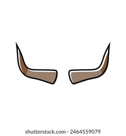 bull horn animal color icon vector. bull horn animal sign. isolated symbol illustration