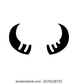 bull horn animal glyph icon vector. bull horn animal sign. isolated symbol illustration